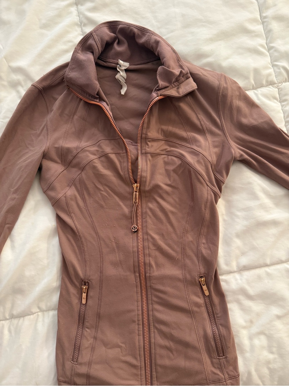 lululemon athletica mauve zip-up bomber jacket